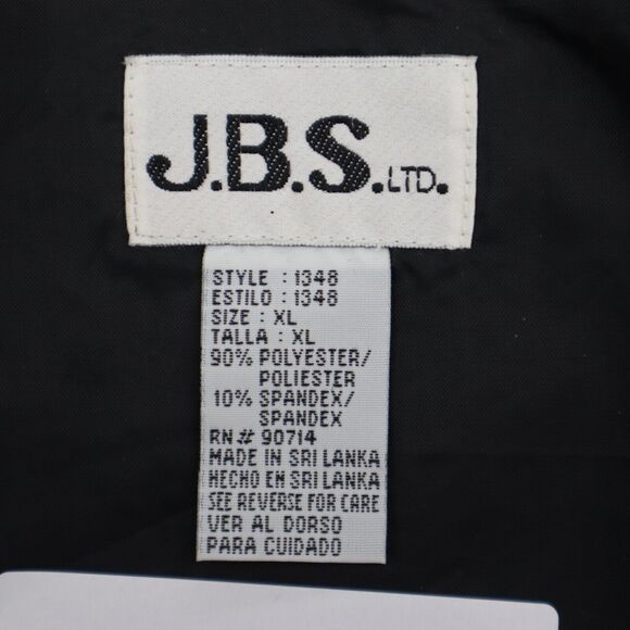 JBS Shirt Womens XL Black Long Sleeve VNeck Floral Shoulder Pads Button Blouse - Picture 2 of 16